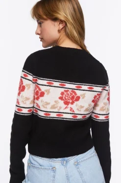 Rose Print Sweater