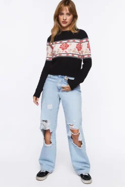 Rose Print Sweater