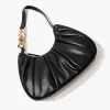 Ruched Baguette Shoulder Bag
