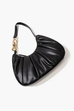 Ruched Baguette Shoulder Bag