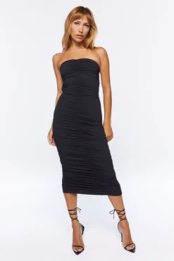 Ruched Bodycon Midi Dress
