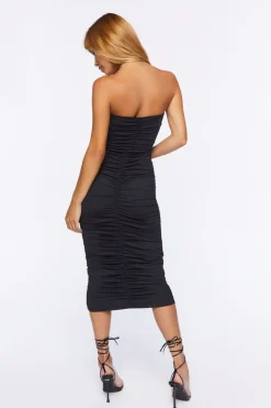 Ruched Bodycon Midi Dress