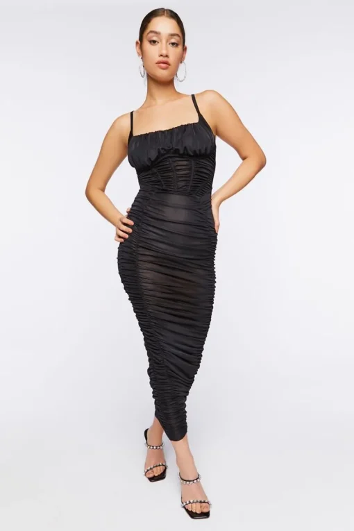 Ruched Corset Maxi Dress