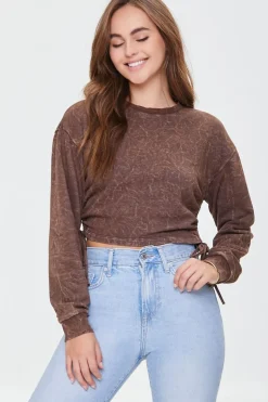 Ruched Drawstring Crop Top