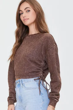 Ruched Drawstring Crop Top