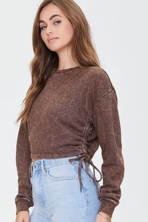 Ruched Drawstring Crop Top