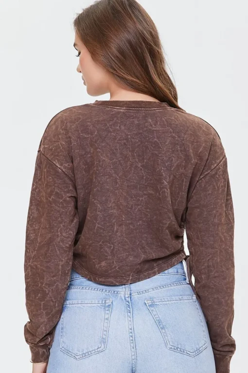 Ruched Drawstring Crop Top