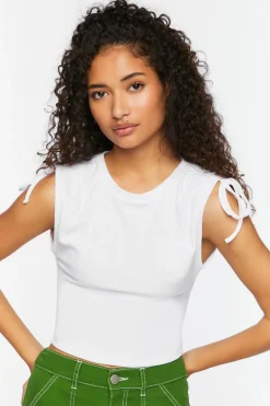 Ruched Drawstring Cropped Tank Top