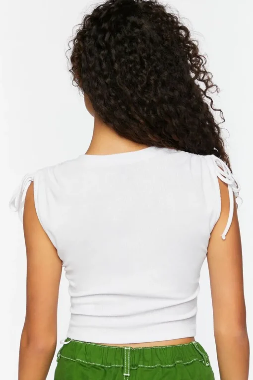 Ruched Drawstring Cropped Tank Top