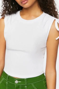 Ruched Drawstring Cropped Tank Top