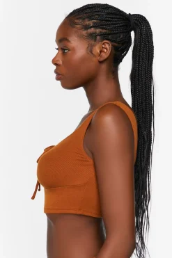 Ruched Drawstring Lounge Crop Top