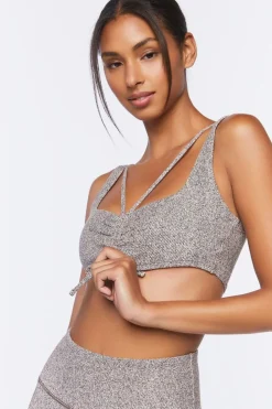 Ruched Drawstring Sports Bra
