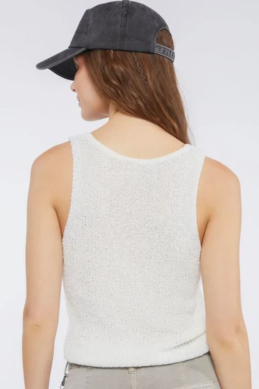 Ruched Drawstring Sweater-Knit Top