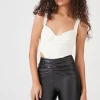 Ruched Faux Leather Biker Shorts