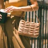 Ruched Faux Leather Crossbody Bag