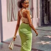 Ruched High-Low Skirt