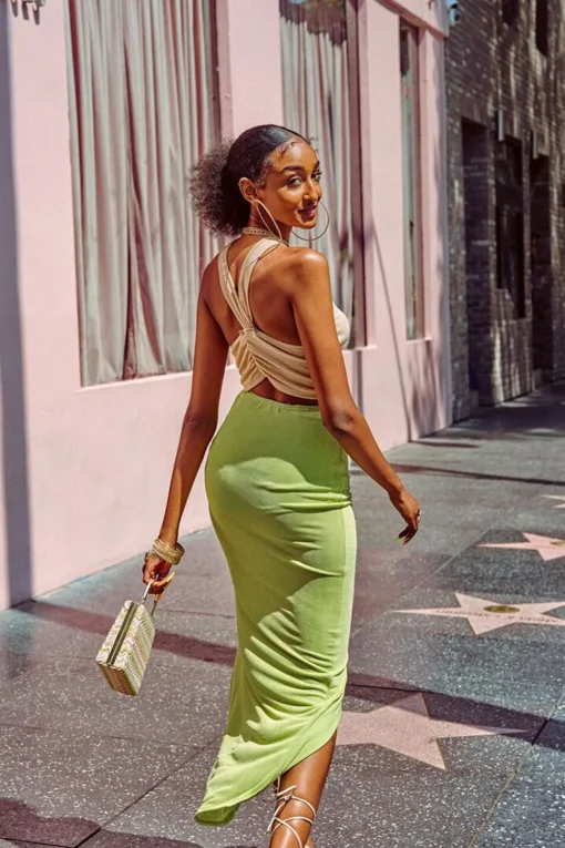 Ruched High-Low Skirt