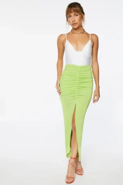 Ruched High-Low Skirt