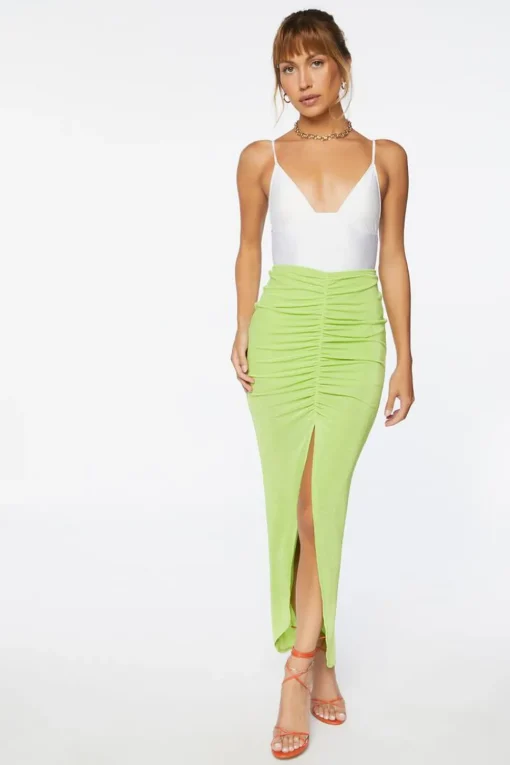 Ruched High-Low Skirt