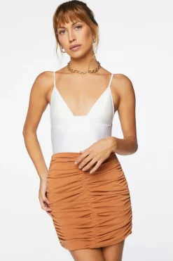 Ruched High-Rise Mini Skirt