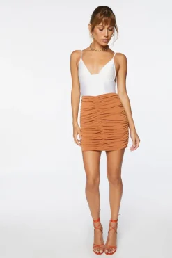 Ruched High-Rise Mini Skirt