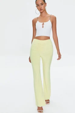 Ruched High-Rise Pants
