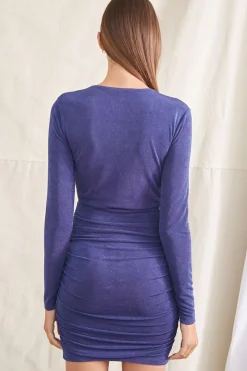 Ruched Surplice Bodycon Dress