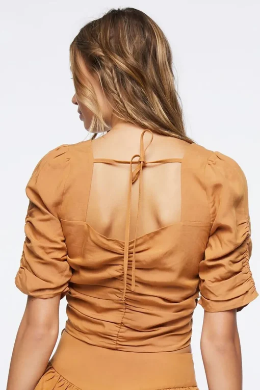 Ruched Sweetheart Crop Top