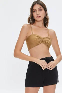Ruched Sweetheart Cropped Cami