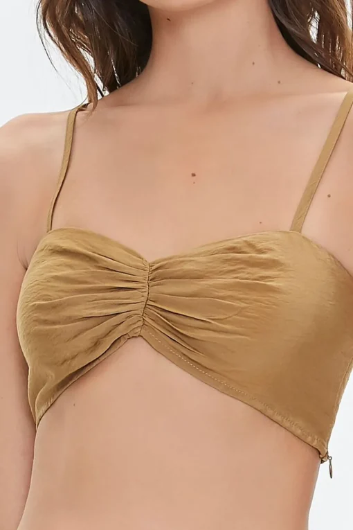 Ruched Sweetheart Cropped Cami