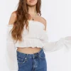 Ruffle Off-The-Shoulder Crop Top