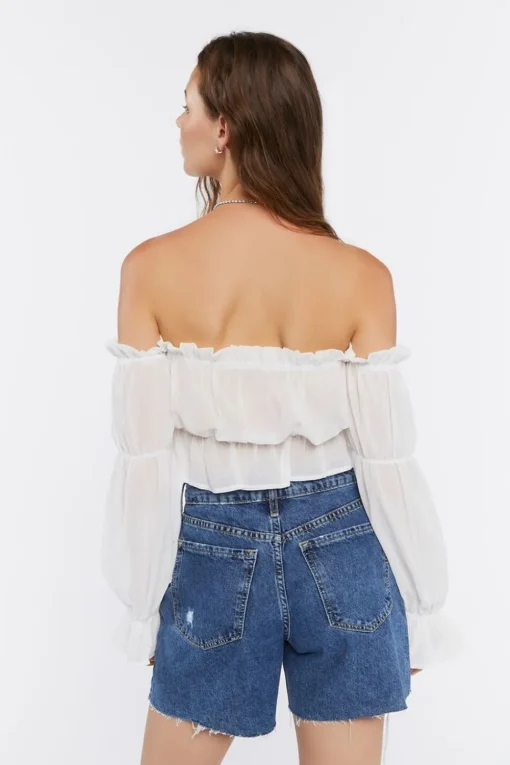 Ruffle Off-The-Shoulder Crop Top