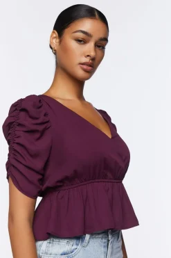 Ruffle Puff-Sleeve Top