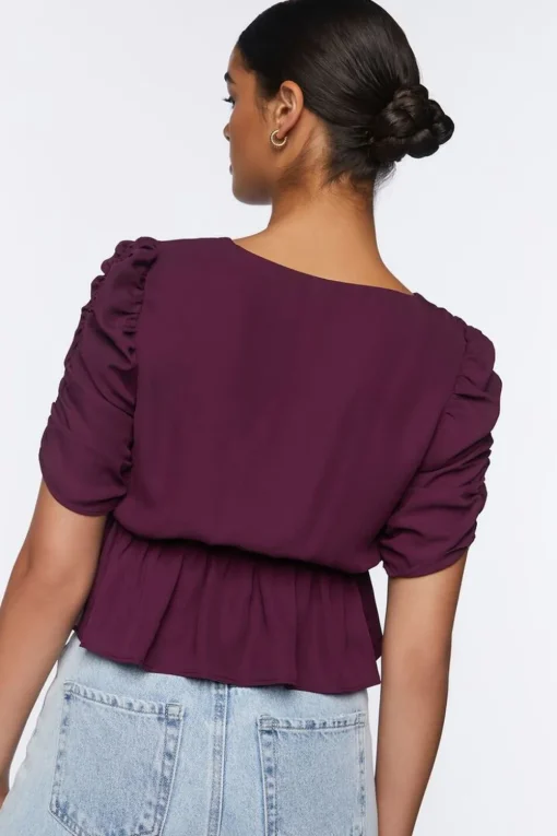 Ruffle Puff-Sleeve Top