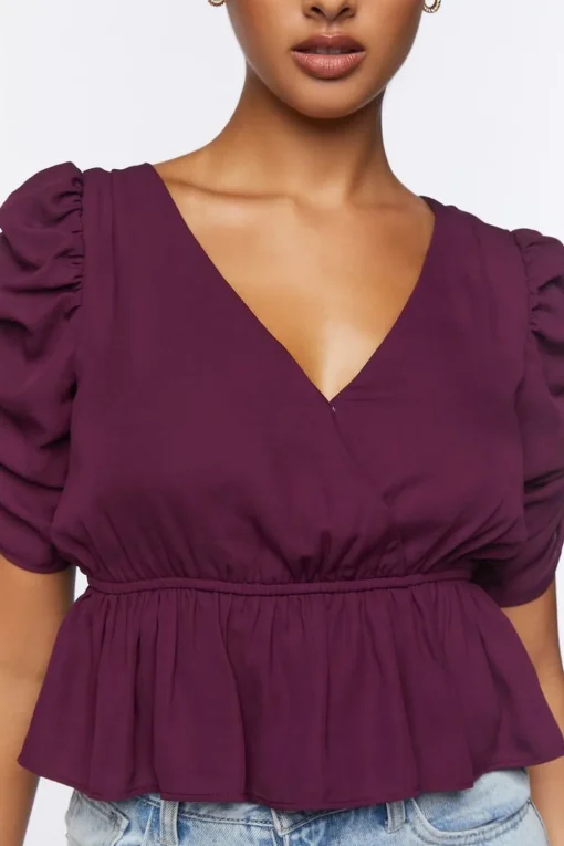 Ruffle Puff-Sleeve Top