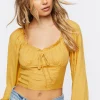 Ruffle Smocked Crop Top