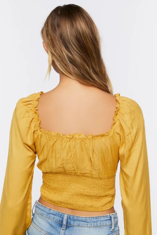 Ruffle Smocked Crop Top