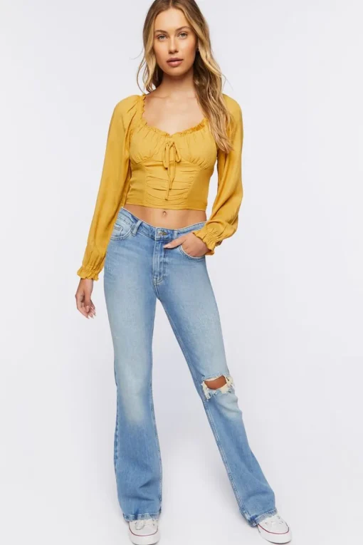 Ruffle Smocked Crop Top