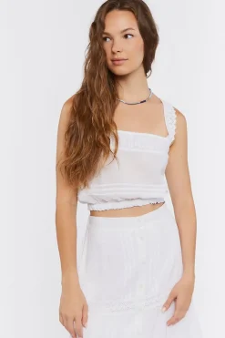 Ruffled Crochet Crop Top