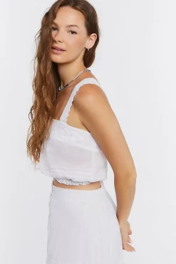 Ruffled Crochet Crop Top