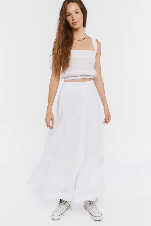 Ruffled Crochet Crop Top
