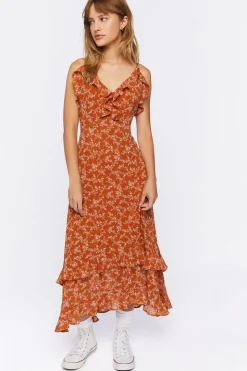 Ruffled Ditsy Floral Maxi Dress