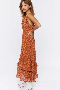 Ruffled Ditsy Floral Maxi Dress