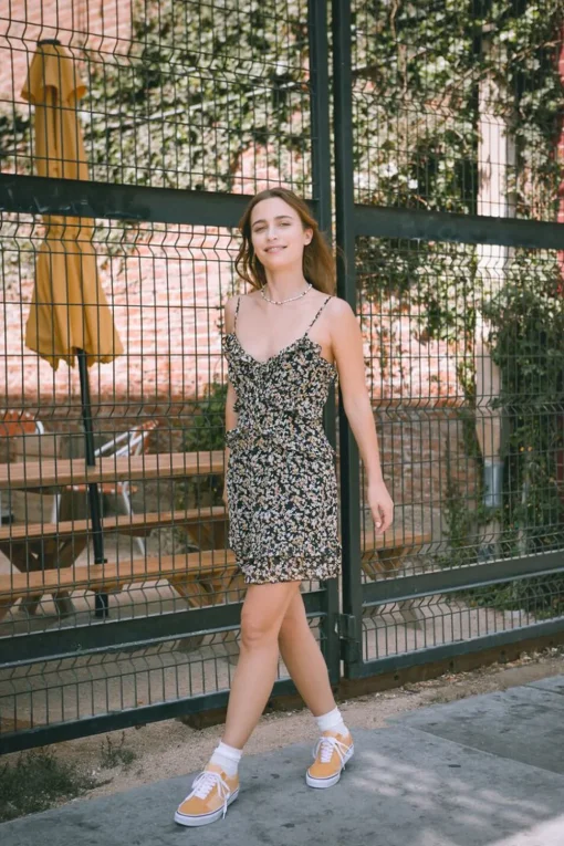 Ruffled Ditsy Floral Print Mini Dress