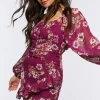 Ruffled Floral Print Mini Dress