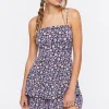 Ruffled Floral Print Mini Dress