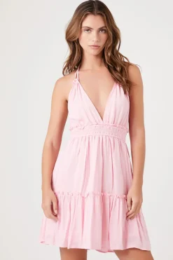 Ruffled Halter Mini Dress