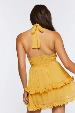 Ruffled Halter Mini Dress