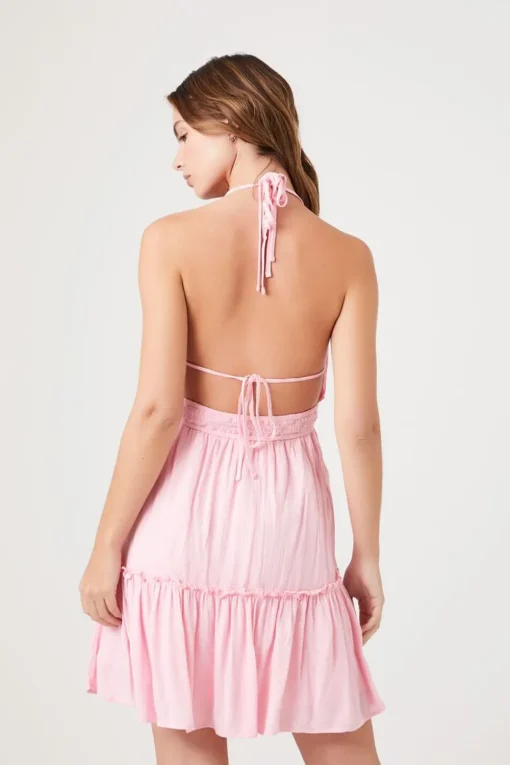 Ruffled Halter Mini Dress