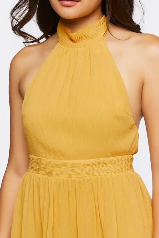Ruffled Halter Mini Dress